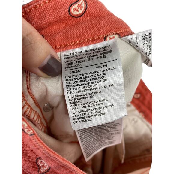 Levis 535 BANDANA PRINT Pants Jegging Jeans Size 28 Beachy Boho Preppy Retro - Picture 10 of 10